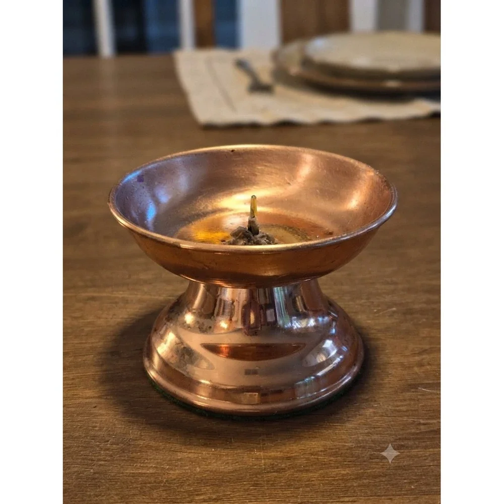 Coppercraft Guild Copper Pedestal Dish Candle Holder Vintage Home Decor